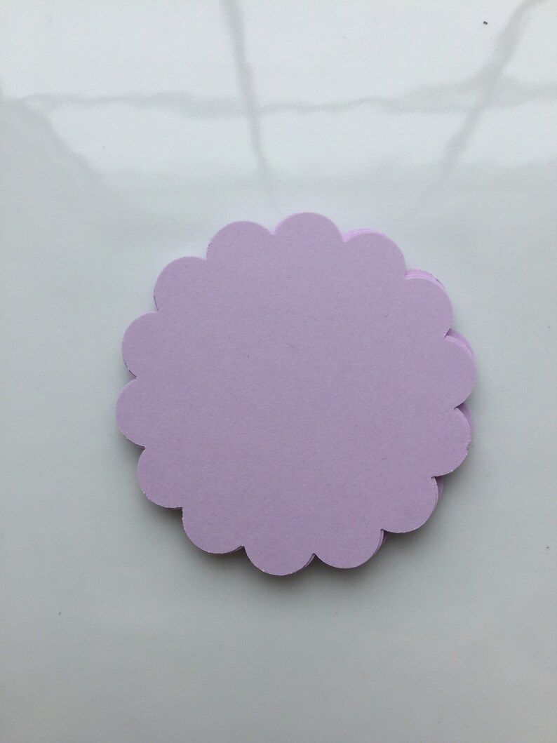 Scalloped Circles Purple Circles Cardstock Circles Set of Etsy