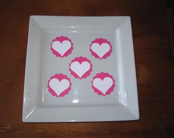 Pink and white heart tags, Valentine's day, Wedding decor