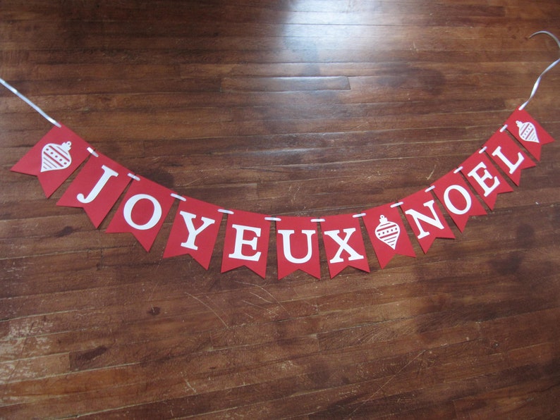 guirlande joyeux noel merry Christmas banner french Christmas decor Joyeux Noel sign