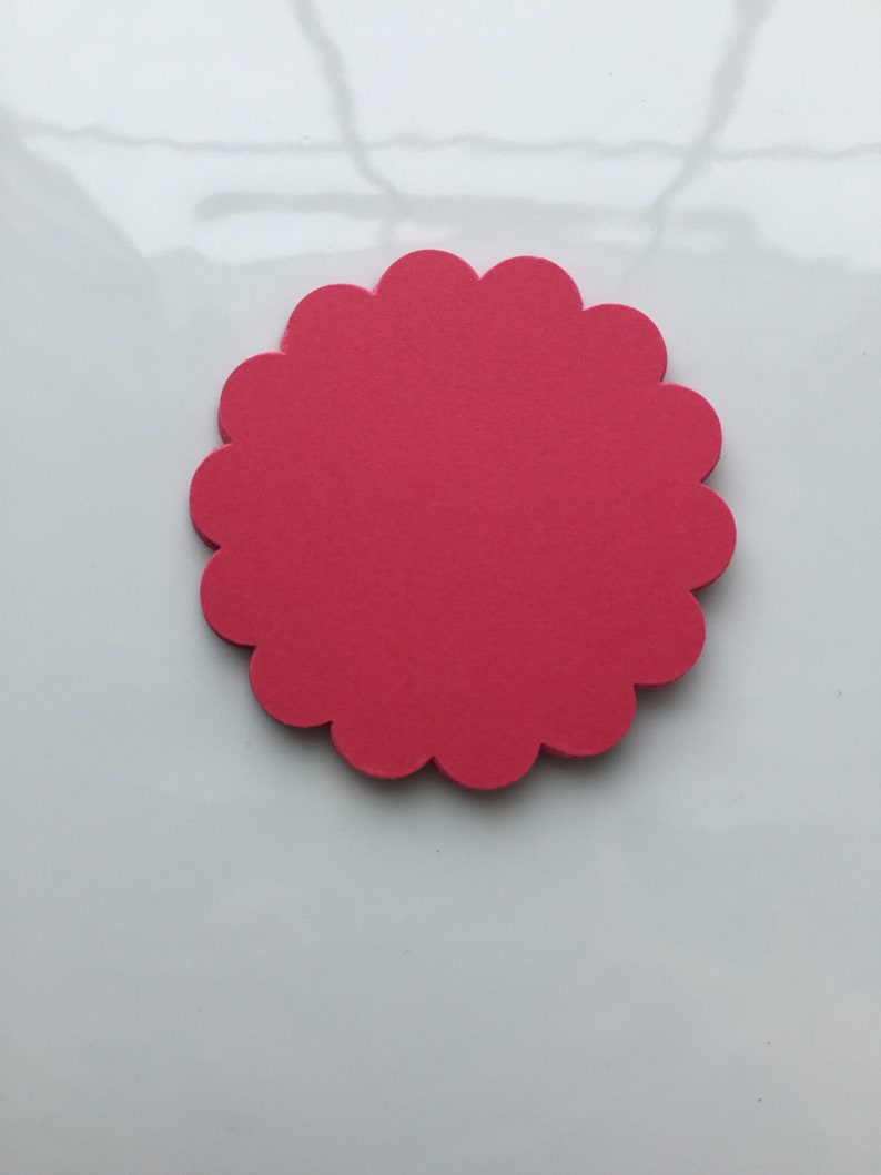 set of 50 Scalloped circles summer colours price tags place cards gift tags