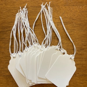 500 etiquetas, etiquetas de precios blancas, etiquetas de joyería