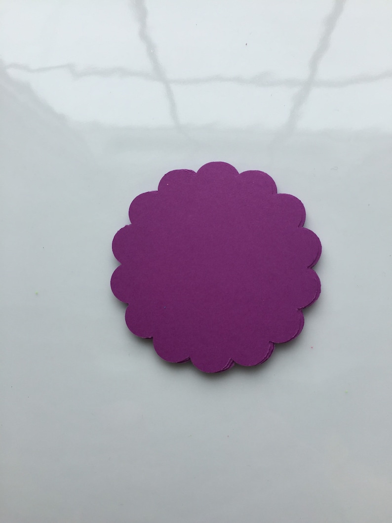 set of 50 Scalloped circles summer colours price tags place cards gift tags
