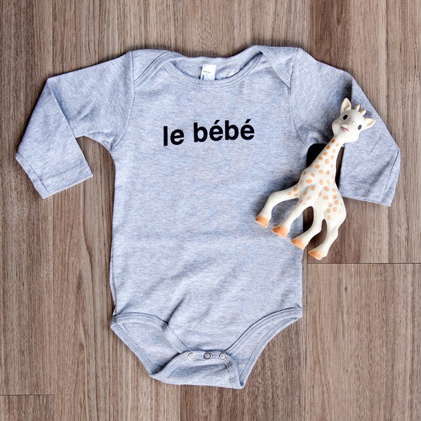 Le Bebe French Baby Bodysuit, French Infant, Shirt, Long Sleeve Baby Bodysuit, Hipster Baby, Graphic Tee, Gender Neutral, Baby, One-piece