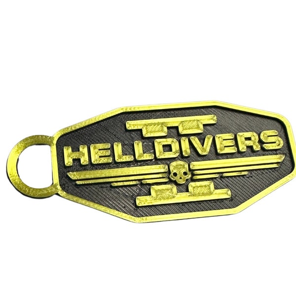Helldivers 2 3D Printed Keychain - Customizable Colors | Gamer Gift