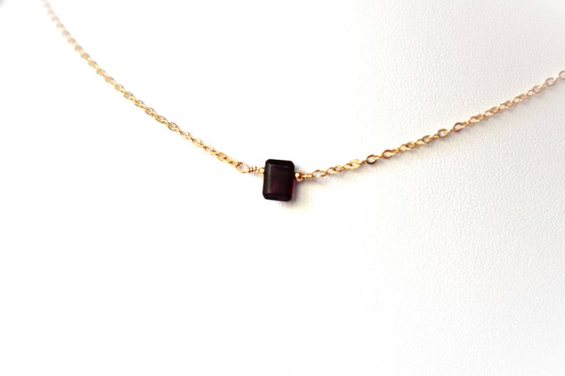 Petite Garnet NecklaceGoldSilverRed Garnet Necklace