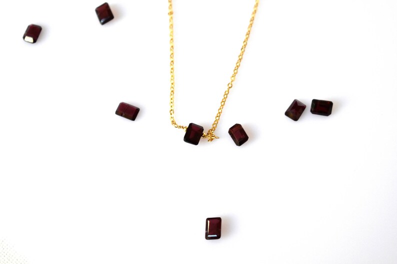 Petite Garnet NecklaceGoldSilverRed Garnet Necklace