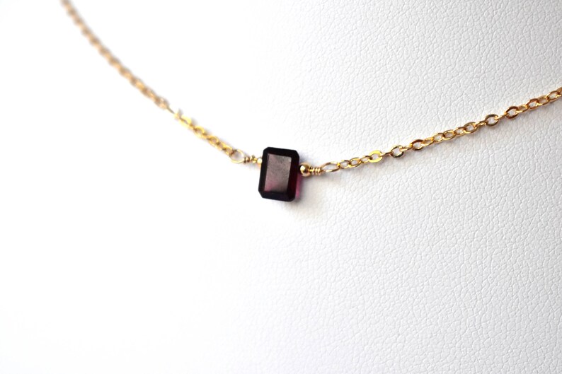 Petite Garnet NecklaceGoldSilverRed Garnet Necklace