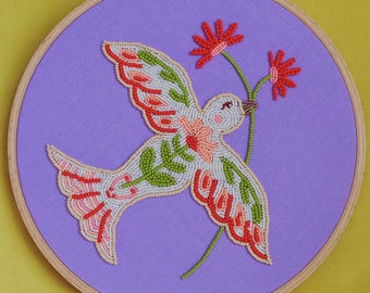 beaded whimsical bird