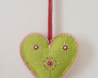 Cotton-linen blend handmade ornament