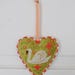 Velvet Heart Hand-beaded With Swan / Handmade Ornament / Wall Hanging ...