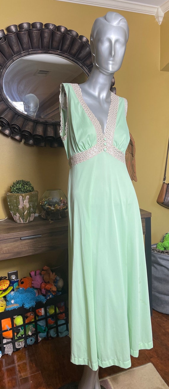 Vintage Vanity Fair Full Lenght Mint Green Lingeri