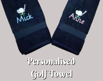 100% Custom Embroided Golfing sports Hand Towels, His and Hers, Personalised gifts, Wedding Presents, Baby Shower, Bathroom Decor