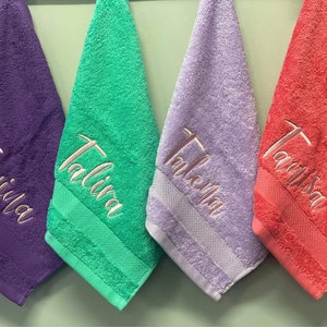 Embroidered Personalised Kids Face Washer | 100% Cotton Custom Washcloth | Preschool Gift | Soft Child Hand Towel | Name Embroidery