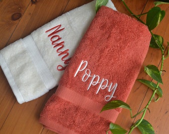 100% Custom Embroided bathroom Hand Towels, His and Hers, Personalised gifts, Wedding Presents, Baby Shower, Bathroom Decor