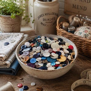Vintage Buttons Bulk Pack: Mixed Sewing Embellishments, Craft Supplies