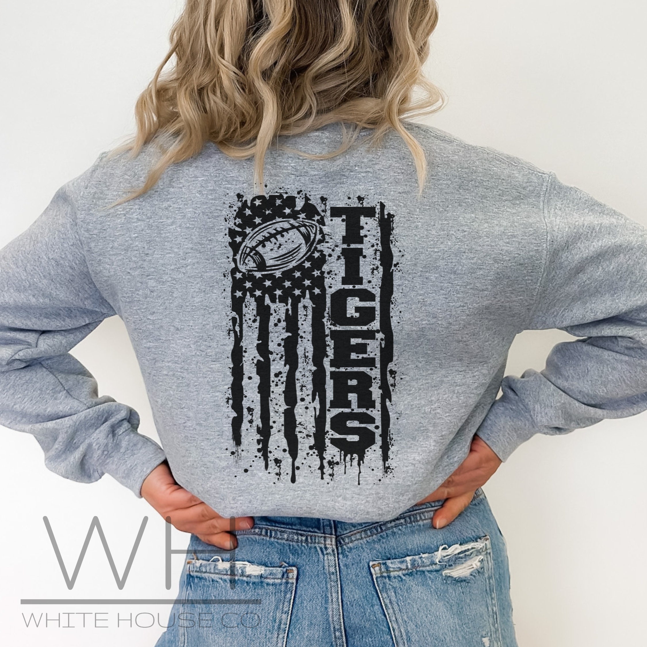 Tiger Football, Football Sweatshirt, Go Tigers, Fan Shirt, Teacher Tee