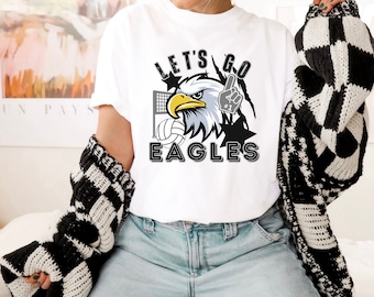 Eagle Volleyball Tee, Go Eagles, Eagle Shirt, School Pride, Teacher Shirt, Fan Tee, Eagle Gift, Volleyball, Eagle Fan Tee, Unisex, Eagle Tee