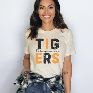 Tigers Shirt, Orange and Black, School Shirt, Go Tigers Shirt, School Spirit, Go Tigers, Tiger Mascot, Men's Tiger Shirt, Women's, Unisex