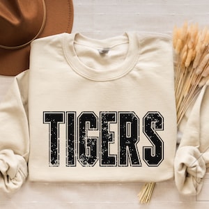 Tigers Sweatshirt, School Spirit, Teacher Gift, Tiger Fan, Tiger Shirt, Fan Gear, Parent, Student