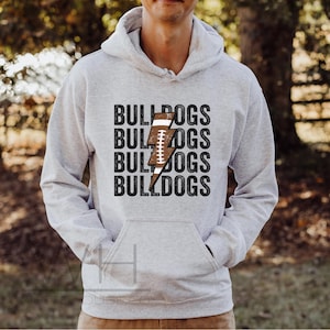 Bulldogs Football Hoodie, Bulldogs Hoodie, Bulldogs Football, Go Bulldogs Shirt, School Spirit, Sweatshirt, Bulldogs Fan, Unisex Hoodie