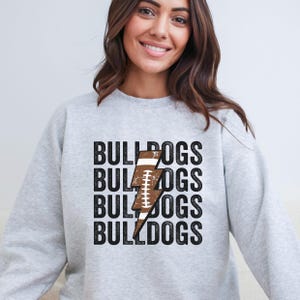Bulldogs Football Crew, Bulldogs Sweatshirt, Bulldogs Football, Go Bulldogs Shirt, School Spirit, Sweatshirt, Bulldogs Fan, Unisex Crewneck