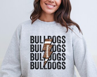 Bulldogs Football Crew, Bulldogs Sweatshirt, Bulldogs Football, Go Bulldogs Shirt, School Spirit, Sweatshirt, Bulldogs Fan, Unisex Crewneck