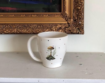 Handmade Mushroom Mug, Glazed Ceramic Coffee Cup