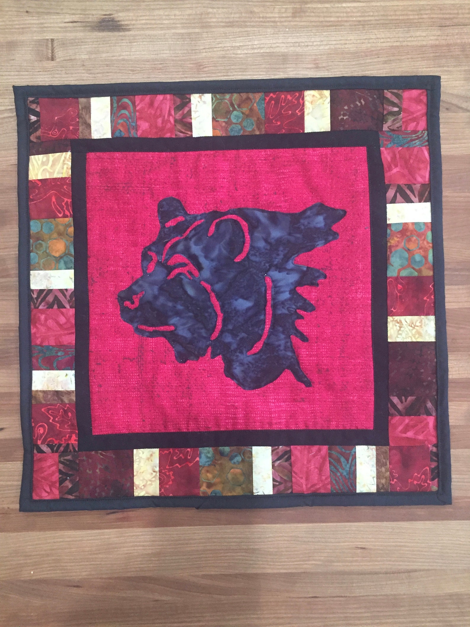 Grizzly Bear Quilted Wall Hanging Etsy