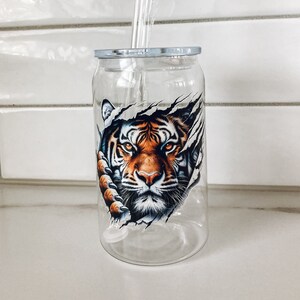 Ripping Tiger Cup, Plastic Tiger Cup, Kids Can, Kids Plastic Cup, Lid, Straw, 16oz, Gift For Tiger Fan, Tiger Gift, Go Tigers, Kid Cup
