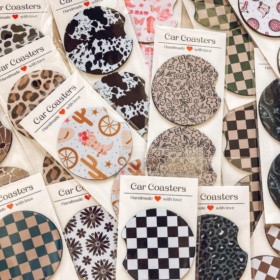 Car Coasters, Coaster Set, Car Accessory, Cute Accessories, Friend Gift, Funny Gift, For Her, Gift