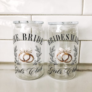 Bride Cup, Bridesmaid Cup, Girls Club, Gift for Wedding, Bachelorette Party, Cup with Lid, Straw, Girls Trip, Plastic Cup, Bachelorette Cup