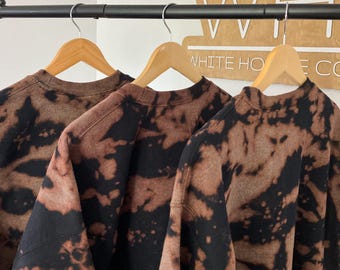 Bleached Tie Dye Crewneck, Reverse Tie Dye, Tie Dye Sweatshirt, Blank Tie Dye, Gift For Her, Tie Dye, Sweatshirt Blank, Unisex Sweatshirt
