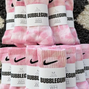 Tie Dye Socks, Tie Dye, Crew Socks, Gift For Her, Tie Dye, Socks, Tie Dye Men, Tie Dye Women, Birthday Gift, Stocking Stuffer, Workout Bubblegum