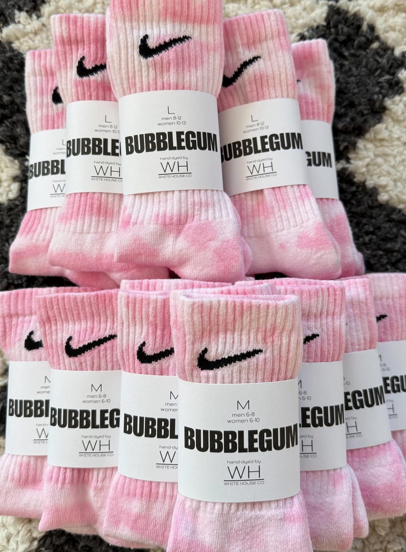 Tie Dye Socks, Tie Dye, Crew Socks, Gift For Her, Tie Dye, Socks, Tie Dye Men, Tie Dye Women, Birthday Gift, Stocking Stuffer, Workout Bubblegum