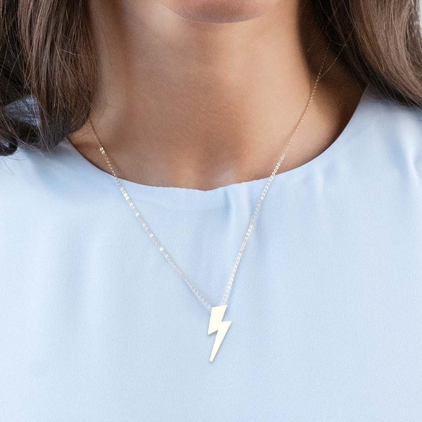 Lightning Bolt Necklace in Gold, Silver or Rose Gold,  Lightning Necklace, Thunder Bolt Necklace, Bridesmaid Gift, Gift for Her