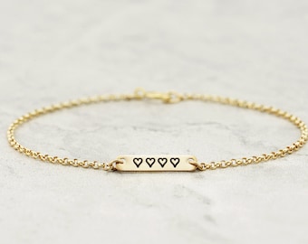 Tiny Gold Initial Bar Bracelet , Bar Bracelet, Name Engraved Bracelet,Gold , Rosegold, Silver, Bridesmaid Jewelry