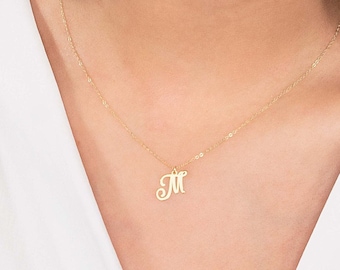 Letter Charm Necklace, Initial Necklace, Sterling Silver Letter, Gold Letter or Rose Gold Letter, Jewelry For Her, Initial Charm