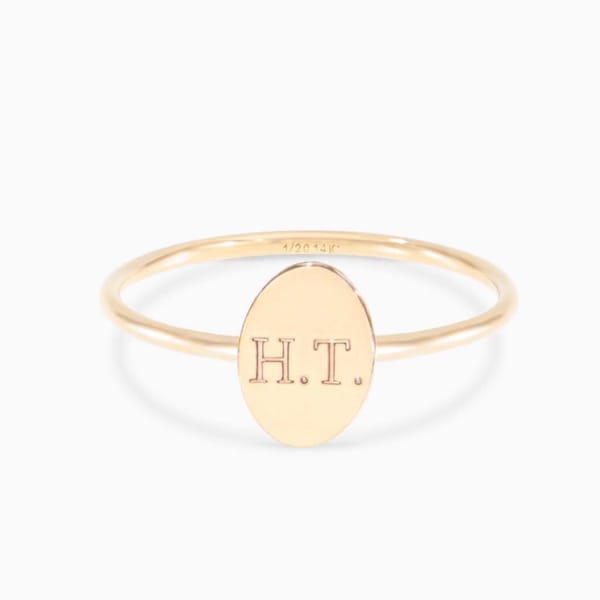 Dainty Initial Ring, Personalized Ring, Custom Letter Ring in Sterling Silver, Gold + Rose Gold Engraved Ring, Gift for Mom, Mothers Gifts