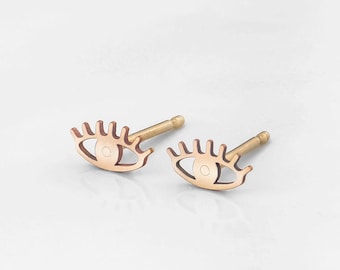 Boze oog oorbellen gouden studs cadeau voor haar Minimalistische sieraden bescherming oorbellen cadeau voor moeder verjaardagscadeau boze oog sieraden cadeau voor vrouw