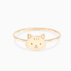 Custom Cat Ring, Dainty Gold Ring, Cat Lover Gifts, Handmade Jewelry, Gift for Her, Simple Silver Cat Ring, Gold Cat Ring, Gifts for Girls