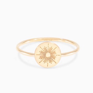 Gold Sun Ring, Gold Sunshine Ring, Dainty Gold Ring,  Sunrise Ring,  Sterling Silver, Rose Gold, Gift For Her, Bridesmaid