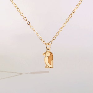 Penguin Necklace Gold Pendant Gift for Her Bird Necklace Animal Jewelry Penguin Charm Winter Jewelry Birthday Gifts Christmas Penguin Gift