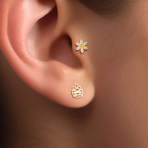 Pendientes de piña, regalo para ella, joyas de oro y naturaleza, pendientes de otoño, pendientes de piña, regalo para dama de honor, pendientes de otoño, joyas de piña para otoño