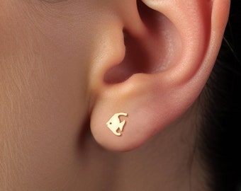 Simple Earrings Minimalist Earrings Dainty Earrings Beach Earrings Summer Earrings Fish Earrings Angelfish Earrings Handmade Fish Charm