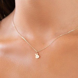 Bunny Necklace Charm Necklace Gift for Her Tiny Necklace Kids Necklace Easter Necklace Rabbit Pendant Bunny Jewelry Dainty Bunny Charm