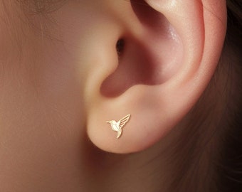 Gioielli Uccelli Orecchini A Cerchio Colibrì In Argento Sterling 925