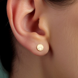 Pluto Earrings, Dainty Space Earrings, 14k Gold Filled, Sterling Silver, Rose Gold Filled Earrings, Handmade Jewelry, Planet Stud Earrings