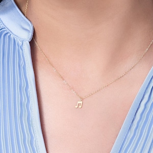 Music Note Necklace Music Lover Jewelry Gift for Her Teacher Pendant Band Necklace Piano Inspired Jewelry for Birthday Gifts