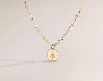 Beauty Wildflower Pendant Necklace: Sterling Silver, Gold Filled, Rose Gold Floral Nature Jewelry Gift