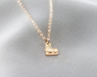 Collana con pattino da hockey, regali per la squadra di hockey, regalo per giocatore di hockey, regalo per ragazze, gioielli per tifosi di hockey, collana con pattino, ciondolo per giocatore di hockey
